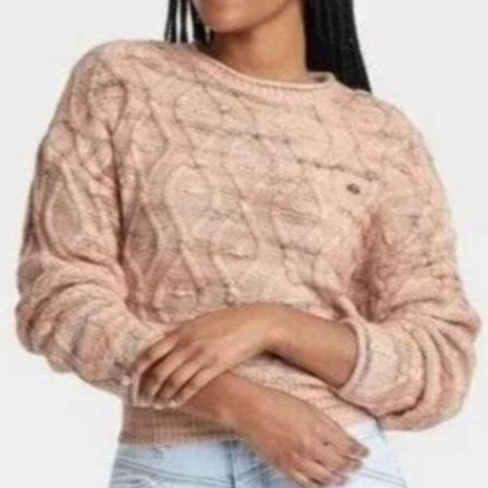 Universal Thread Cable Knit Marbled Space Dye Tie Back Sweater - Sz XS, NWT